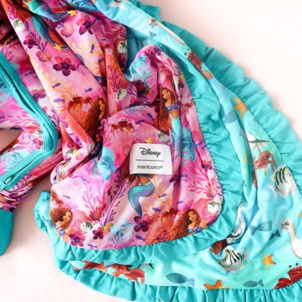 Disney x Posh Peanut The Little Mermaid & Beach Buddies Ruffled Luxette Patoo